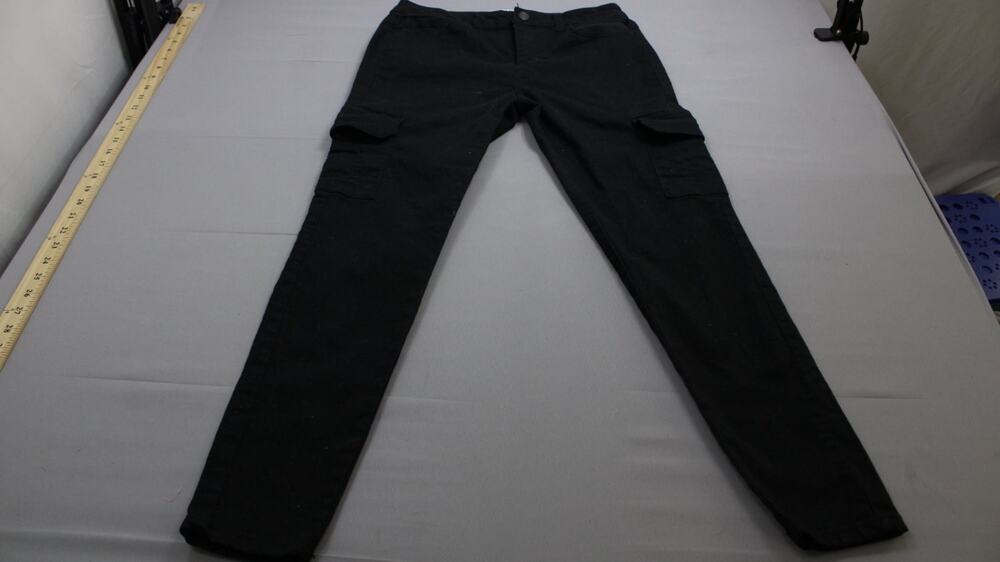 Wax Jean Womens 7/28 Black Skinny Cargo Pants Stretch Denim Style 90322 Size 7